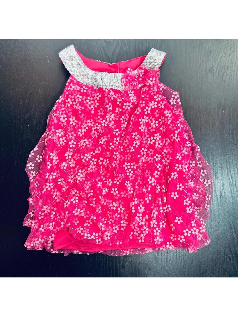 Pink Young Hearts Top with Silver Accents